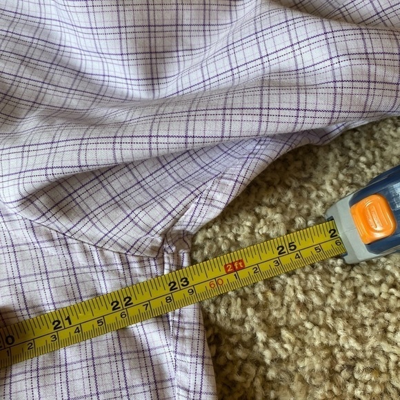 David Donahue Trim Fit Plaid Stripe Dress Shirt - Picture 8 of 8